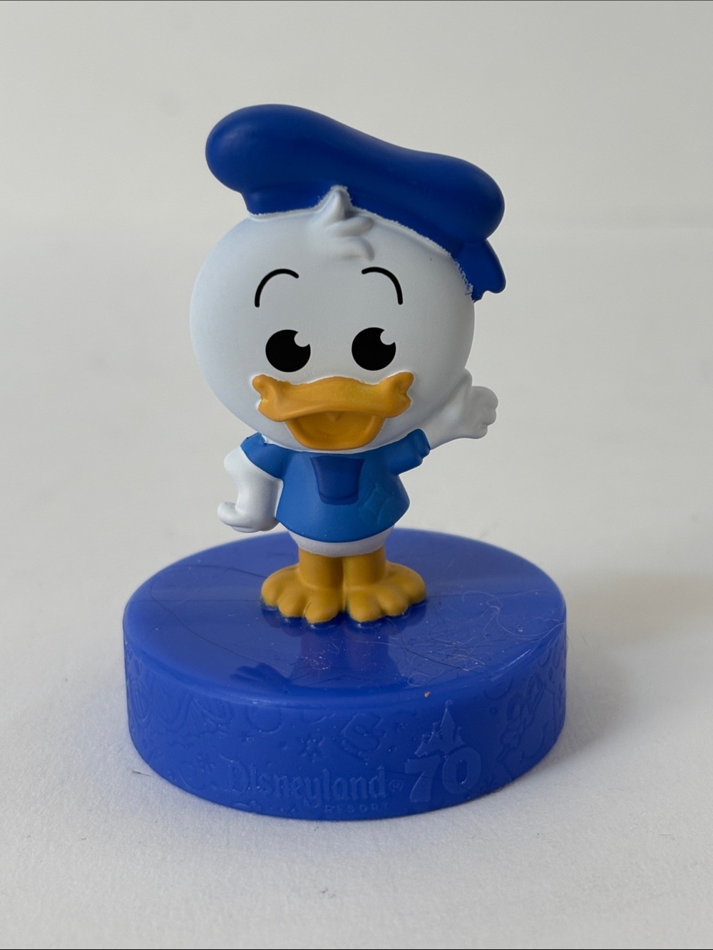 Disney White and Blue Donald Duck Junior Figurine on Blue Base